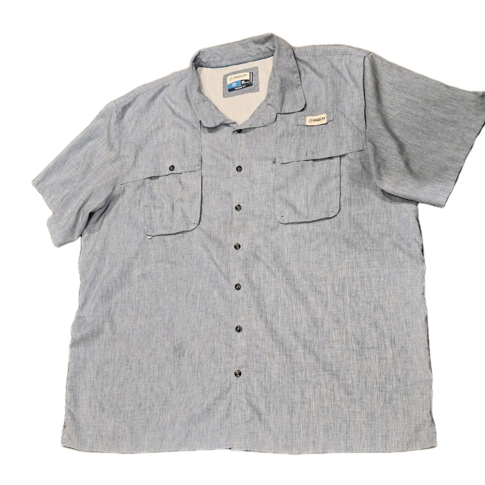 Magellan Outdoors Vented Fishing Shirt Wicking Relaxed Fit Fish Gear Men's 4XL